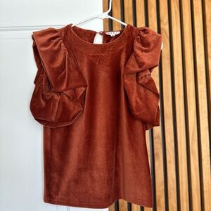Vici Rust Ruffle Sleeve Blouse